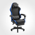 Mars Gaming Sedia da ufficio, Blu, similpelle, reclinabile, regolabile, allungabile, con poggiapiedi, ergonomica, per ufficio