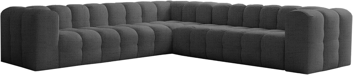 Divano angolare Friderik, 300 × 300 cm, Antracite, tessuto, per soggiorno