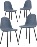 Brigros Sedia, 4 sedie, 43 × 42 cm, Blu, metallo, tessuto, per sala da pranzo e cucina