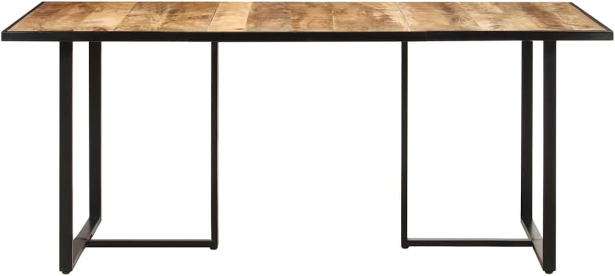 Gecheer Tavolo da pranzo, 180 × 90 × 76 cm, Naturale, legno massello, per sala da pranzo e cucina