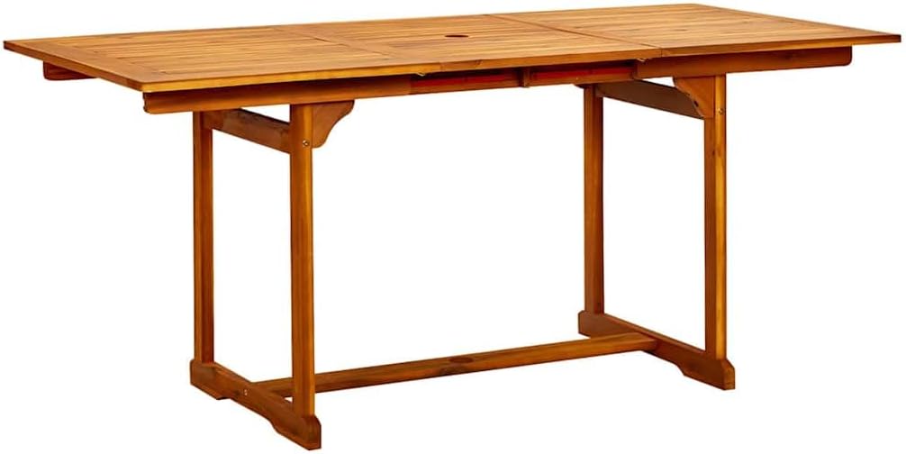 Tavolo da pranzo da giardino POUFGDR, 170 cm, allungabile, legno massello, per giardino e terrazzo