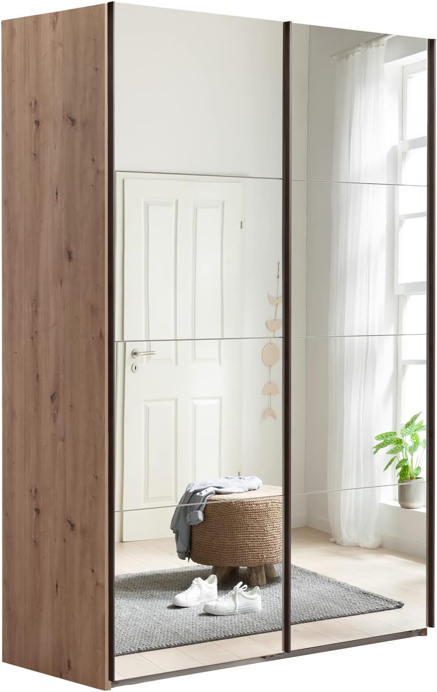 Armadio Composad, con ante scorrevoli, 150 × 223 × 67 cm, 2 ante, Rovere, legno, per camera da letto