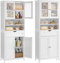 VASAGLE Mobile da bagno, BBC768W01, Bianco, MDF, con contenitore, regolabile, per bagno