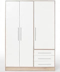 Armadio AVANTI TRENDSTORE, 3 ante, 3 cassetti, Rovere/Bianco, 145 × 200 × 60 cm, legno