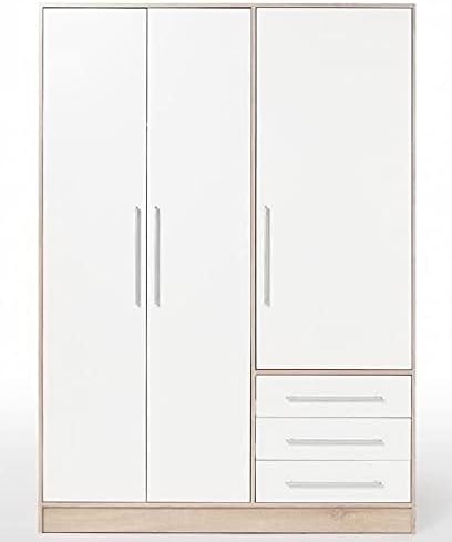 Armadio AVANTI TRENDSTORE, 3 ante, 3 cassetti, Rovere/Bianco, 145 × 200 × 60 cm, legno