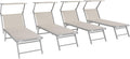 Arreditaly Lettino prendisole, 182 × 60 × 38 cm, Beige, alluminio, textilene, pieghevole, per giardino e terrazzo