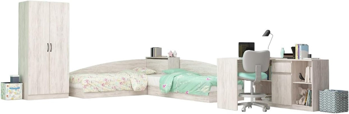 Set di mobili per camera da letto ARREDO DA CASA, CBG6, 82 × 190 cm, Bianco, legno