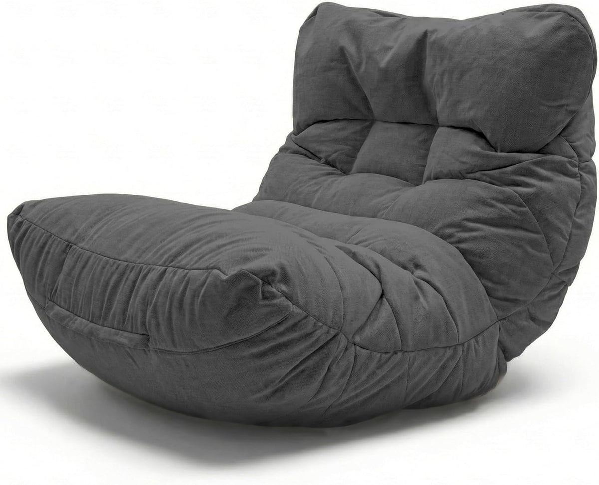 Aiire Poltrona sacco, 100 × 90 × 80 cm, Grigio scuro, tessuto, per soggiorno