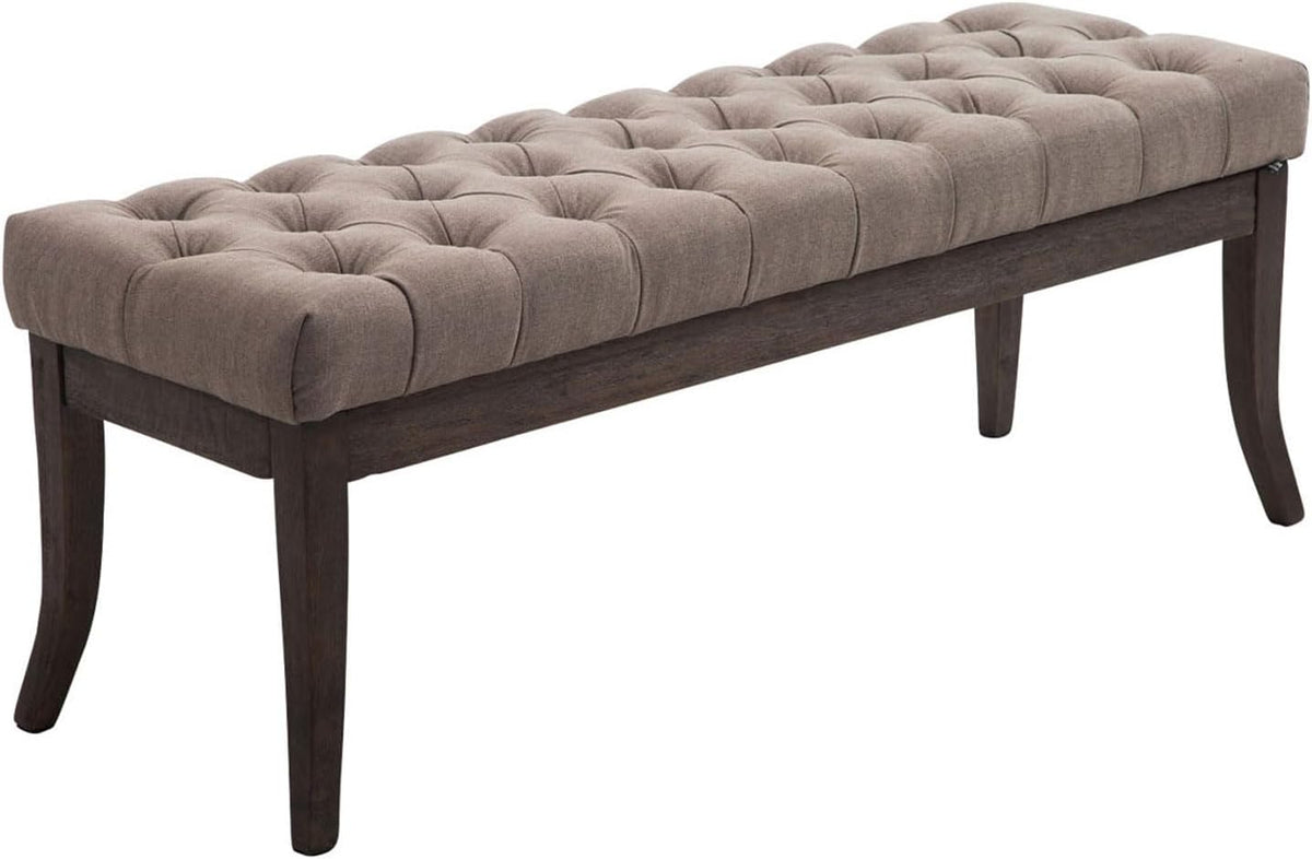 CLP Panca, 100 cm, Tortora, legno, tessuto