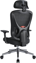 Sedia da ufficio Eucladoceros, regolabile, con poggiatesta, con braccioli, tessuto, ergonomica, per ufficio