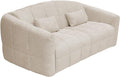 Vente-unique RETUNA Divano letto 3 posti Beige, tessuto bouclé, letto 140 cm, materasso 20 cm, apertura Express