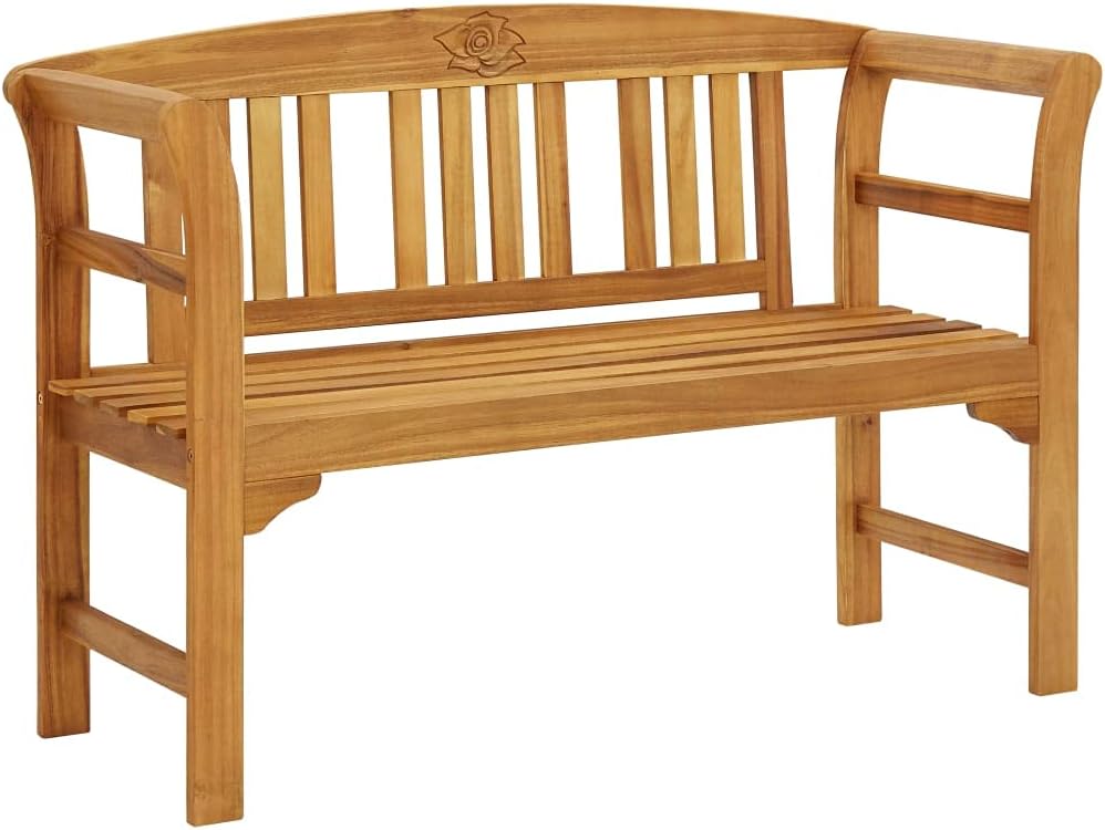 vidaXL Panca, 114 cm, legno massello, per giardino e terrazzo