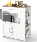 COSTWAY Carrello da cucina, 82 × 46 × 92 cm, Bianco, con ruote, per sala da pranzo e cucina