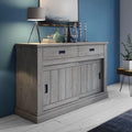 Credenza Indomita, 2 cassetti, 2 ante, Rovere, con ante scorrevoli, per soggiorno