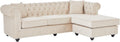 Divano angolare Vente-unique, Beige, 228 × 163 × 72 cm, velluto, per soggiorno
