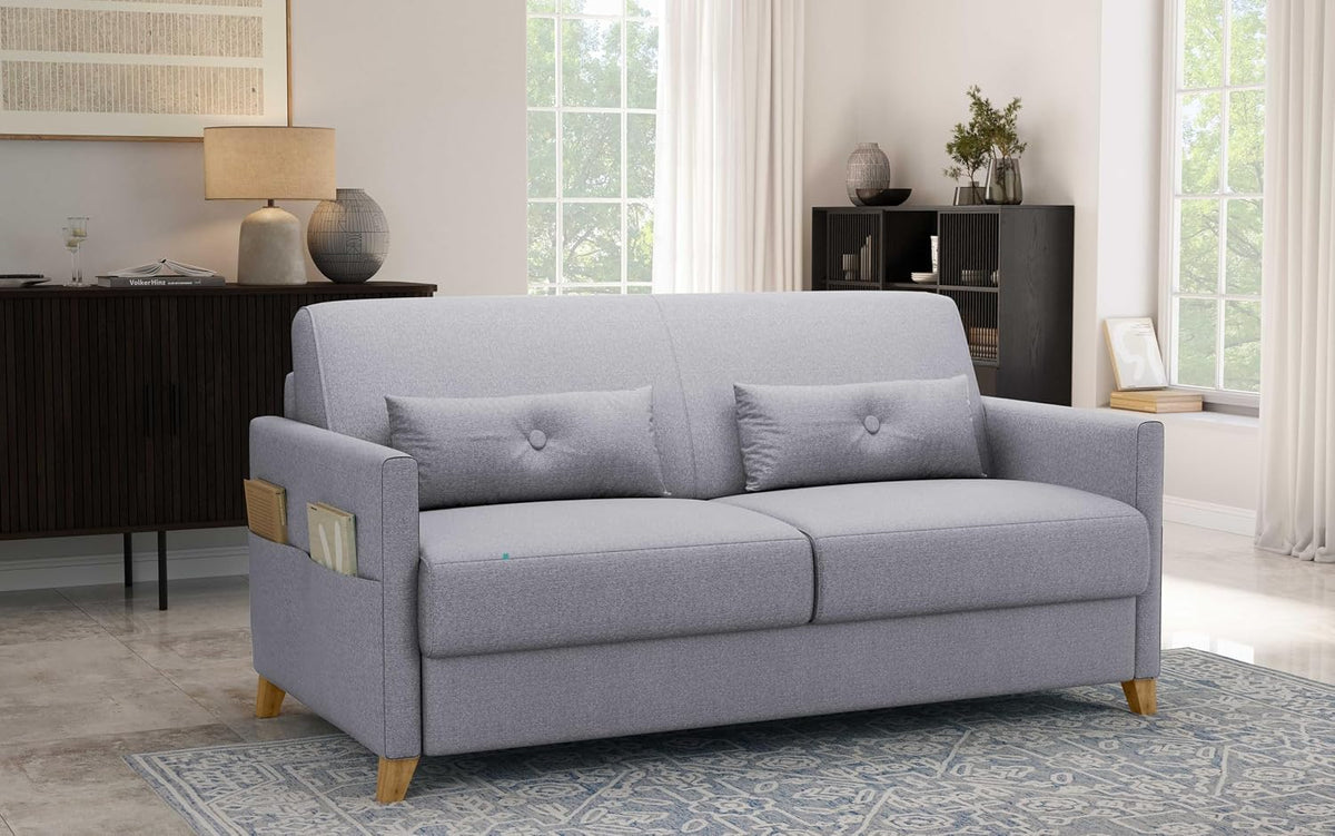 Divano Mondo Sofa Group, 3 posti, Grigio chiaro, legno, tessuto, per soggiorno