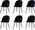 Set di sedie da pranzo GrandCA HOME, 47,5 × 43 × 80 cm, 6 sedie, Nero, velluto, per sala da pranzo e cucina