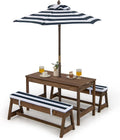 COSTWAY Tavolo da picnic per bambini, Blu, pieghevole, tessuto, per giardino o area giochi