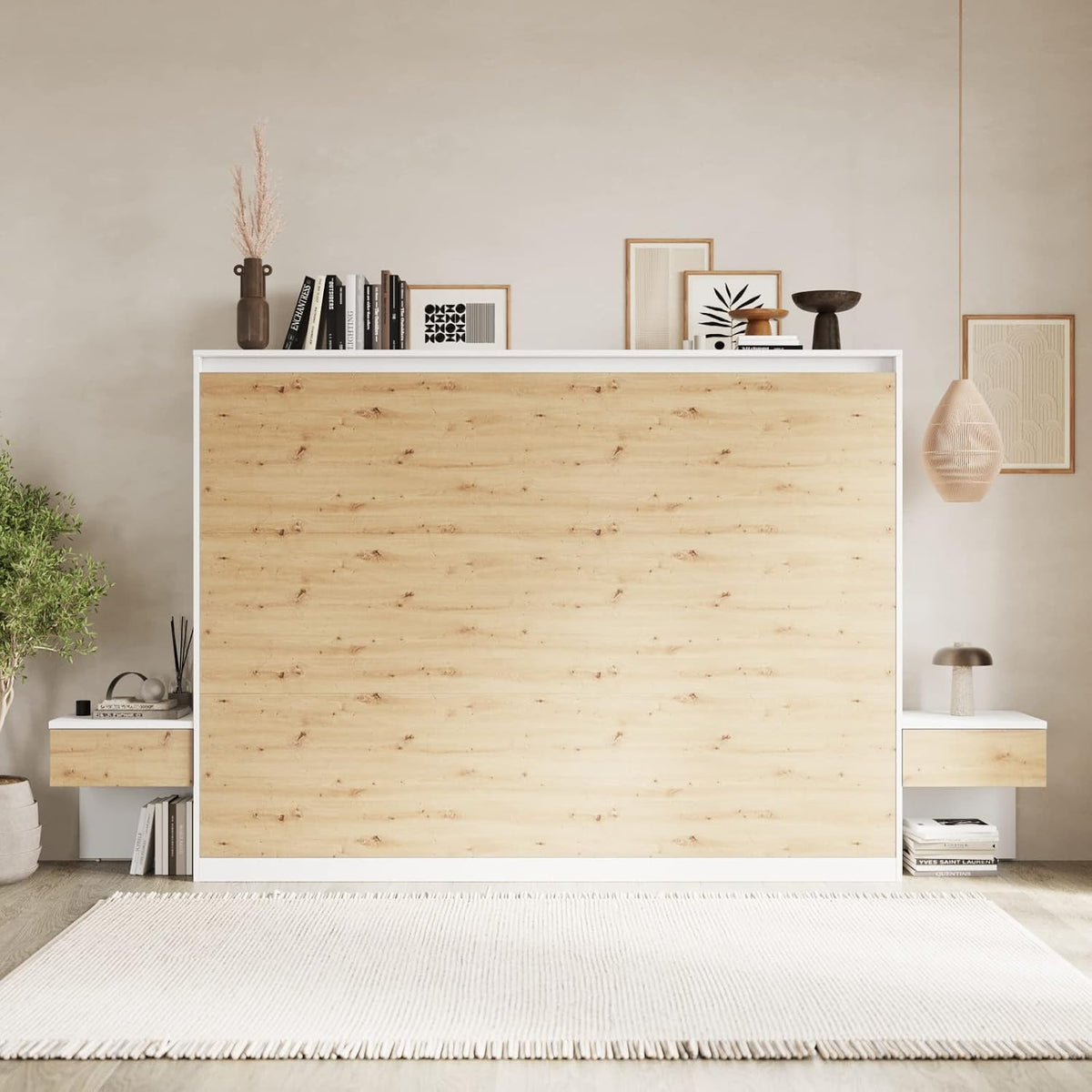 Letto a parete SMARTBett, Bianco, misura 160 × 200, per camera da letto