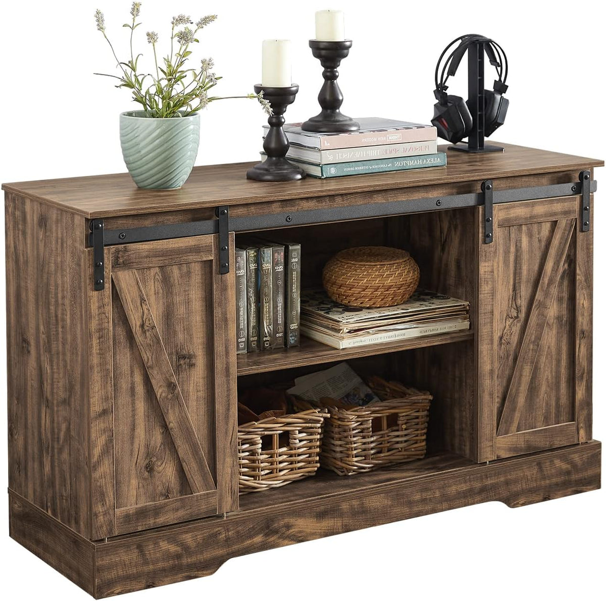 Credenza SoBuy, con ante scorrevoli, 120 × 40 × 70cm, per soggiorno