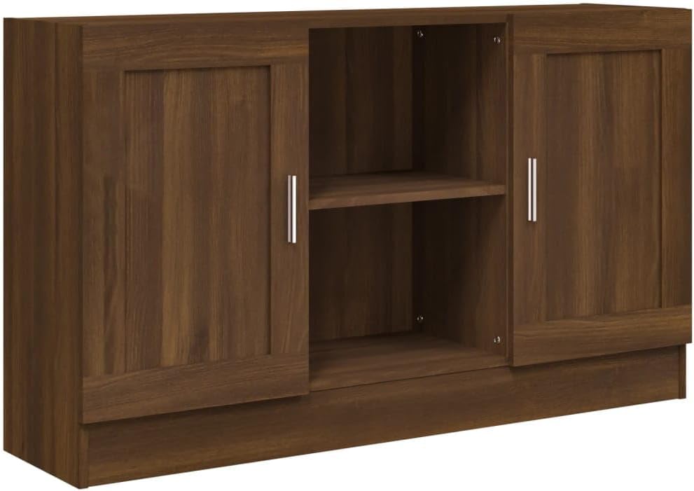 vidaXL Credenza, 120 × 30,5 × 70 cm, Rovere/Marrone, legno, per soggiorno