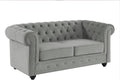 Divano Vente-unique, 2 posti, Grigio chiaro, 168 × 88 × 72 cm, velluto, per soggiorno