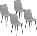 Baroni Home Set di sedie da pranzo, 4 sedie, 52 × 44 × 85 cm, Nero/Grigio, velluto, per camera da letto