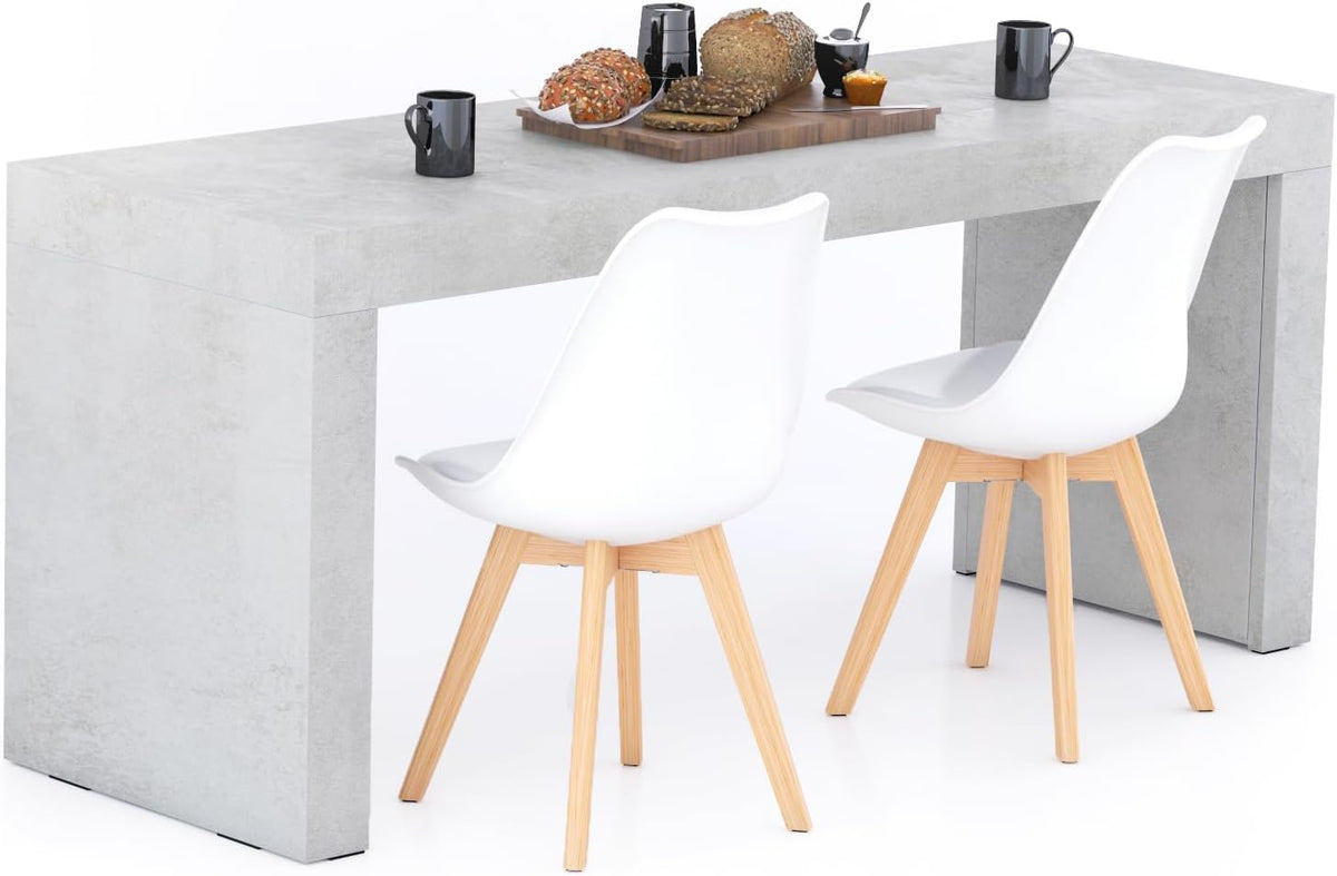 Mobili Fiver Tavolo da pranzo, Grigio, per sala da pranzo e cucina