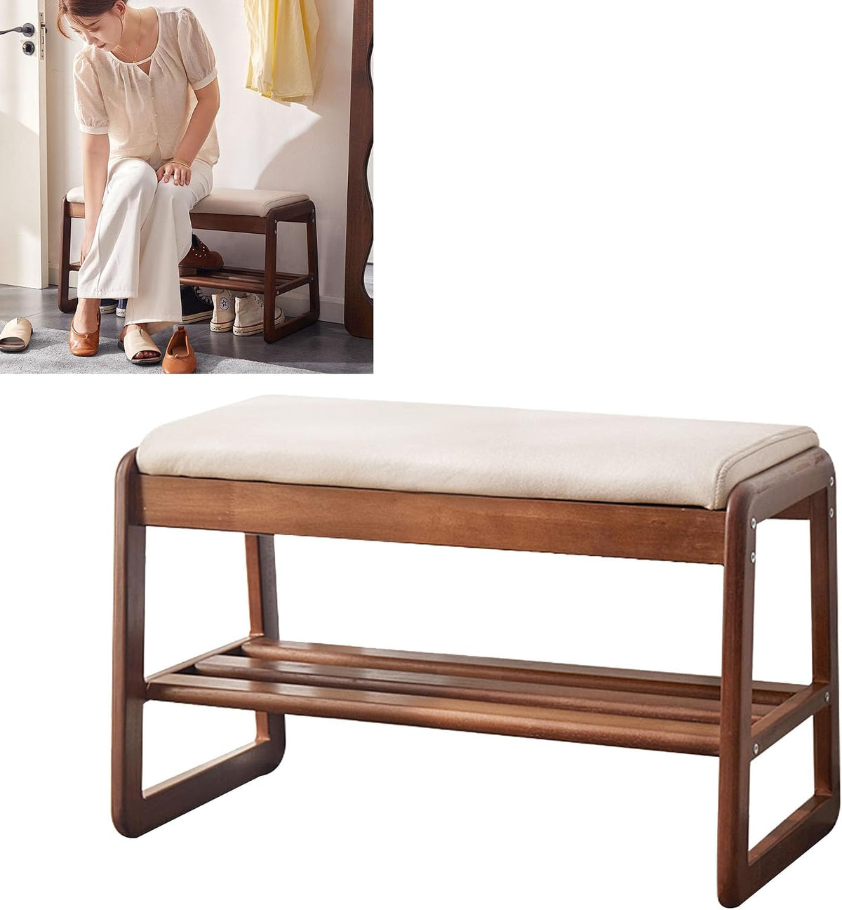 Panca contenitore, con contenitore, legno, per camera da letto