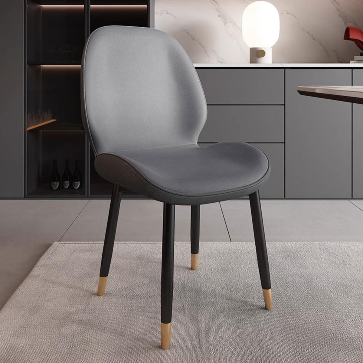 Set da pranzo, 4 pezzi, Grigio, metallo, con cuscini, per ufficio