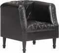 Divano Tidyard, con braccioli, 60 × 57 × 64 cm, Nero, pelle, per soggiorno