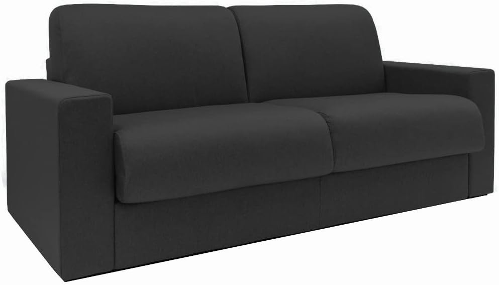 Totò Piccinni Divano letto, matrimoniale, 14 cm, Antracite, tessuto, con braccioli, imbottito, per soggiorno