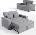 Divano letto Xbro, 2 posti, 3 in 1, Grigio chiaro, 175 × 116 cm, 156 × 74 × 84 cm, lino, con cuscini, trasformabile, per soggiorno