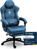 Sedia gaming Dowinx, con cuscino, regolabile, allungabile, con poggiapiedi, velluto, ergonomica, per ufficio
