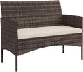 Outsunny Divano, 2 posti, Beige, rattan, per giardino e terrazzo