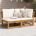 Set di mobili da giardino, 2 pezzi, legno massello, con cuscini, per giardino e terrazzo