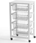 Arredamenti Italia Carrello da cucina, Bianco, legno, per sala da pranzo e cucina