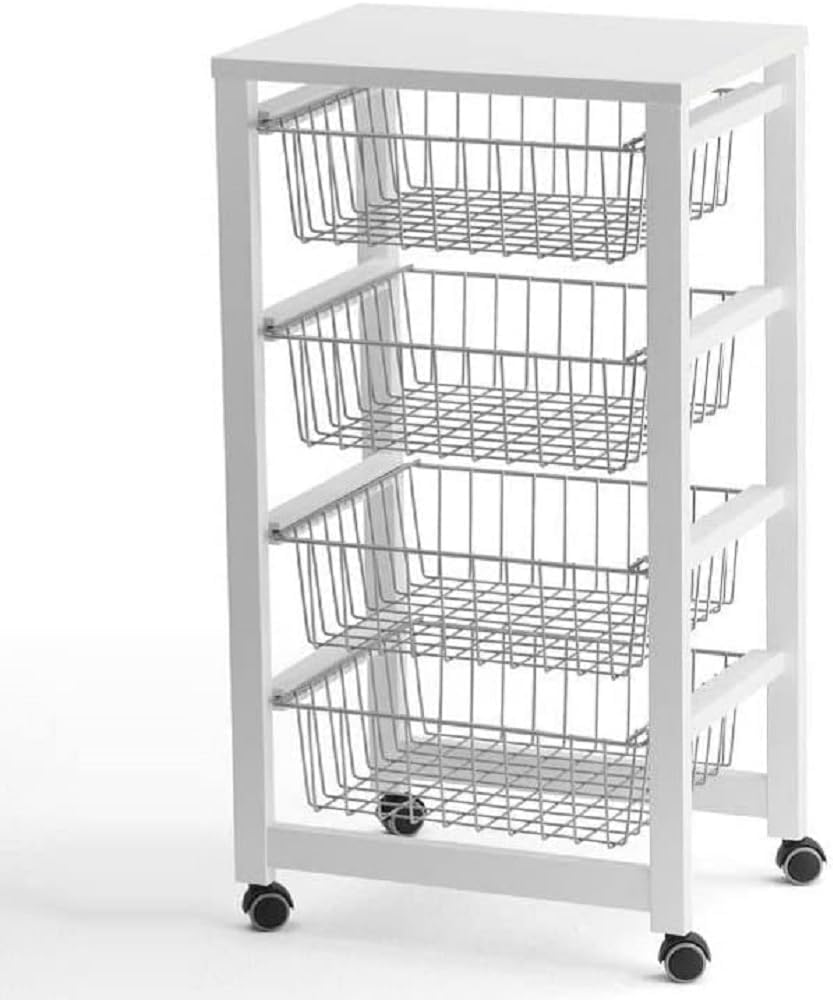 Arredamenti Italia Carrello da cucina, Bianco, legno, per sala da pranzo e cucina