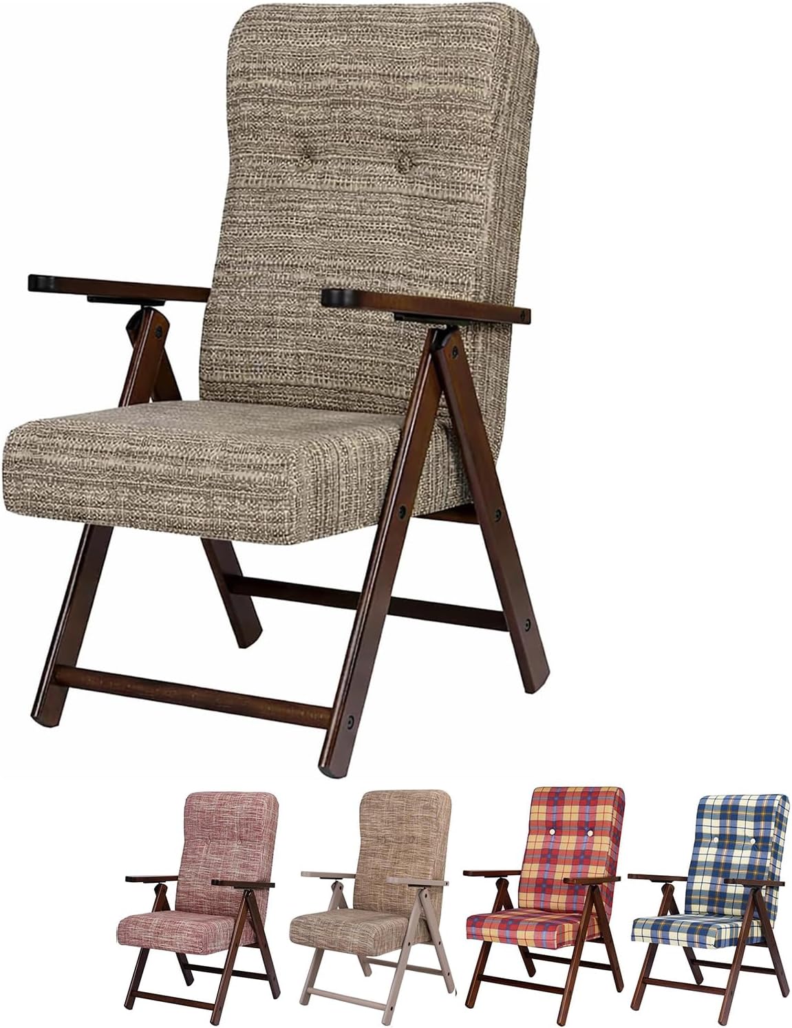 Poltrona reclinabile PALUPLUS, 106C, Tortora, 61 × 67 × 108 cm, legno, regolabile, con braccioli, per soggiorno