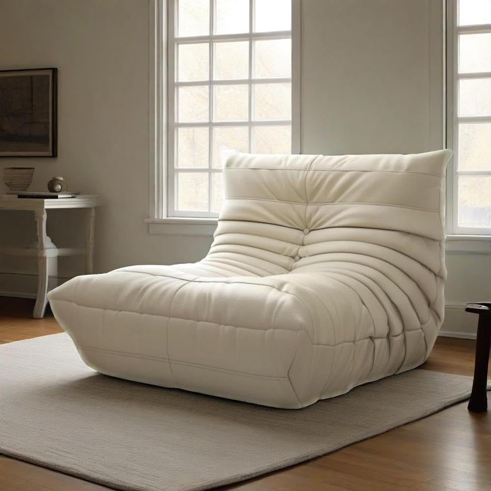 Poltrona sacco Mavdecll, tessuto scamosciato, ergonomica, per soggiorno