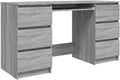 vidaXL Scrivania, Grigio, 140 × 50 × 77 cm, legno, per ufficio