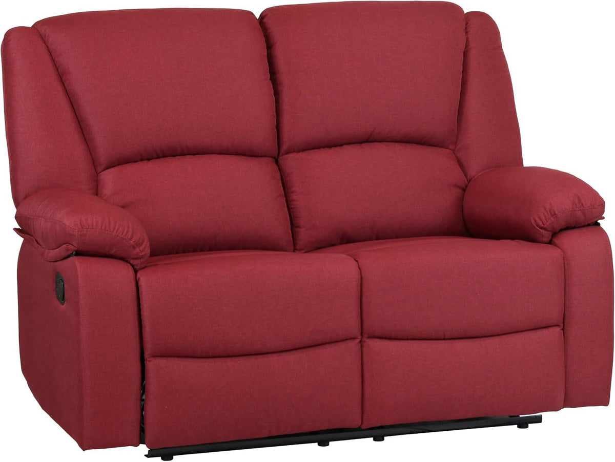 Divano Totò Piccinni, 3 posti, 2 posti, Bordeaux, 85 × 74 × 104 cm, 141 × 74 × 104 cm, tessuto, reclinabile, con poggiapiedi, con braccioli