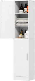 HOMCOM Mobile da bagno, 40 × 35 × 180 cm, Bianco, legno, per bagno