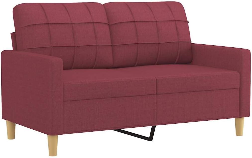 vidaXL Divano, 2 posti, 120 cm, Rosso, tessuto, per soggiorno