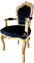 CasAmin Home & Living Poltrona, Nero/Oro, velluto, per soggiorno