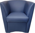 Poltrona Totò Piccinni, imbottito, 70 × 67 × 76 cm, Blu scuro, similpelle, per soggiorno