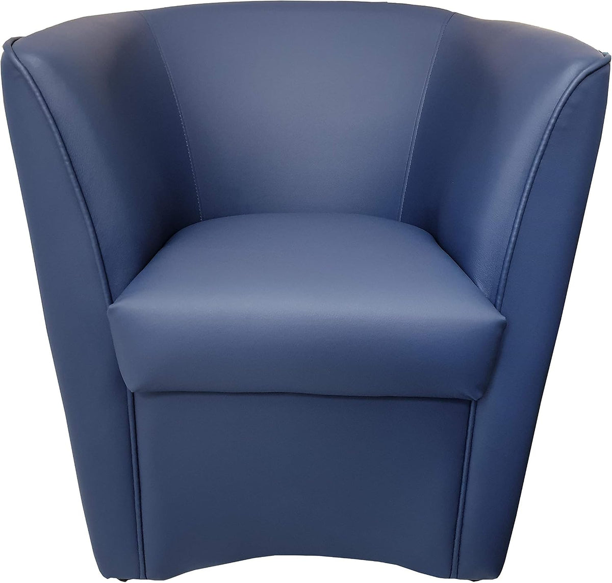 Poltrona Totò Piccinni, imbottito, 70 × 67 × 76 cm, Blu scuro, similpelle, per soggiorno
