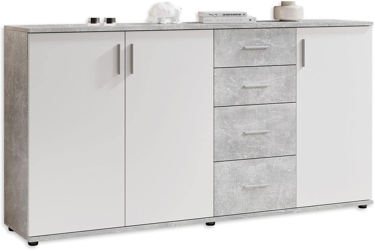 Stella Trading Cassettiera, 160 × 82 × 35 cm, Bianco, legno