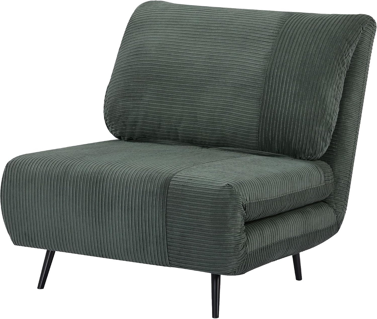 HOMCOM Poltrona, regolabile, imbottito, 2 in 1, Verde, legno, acciaio, per soggiorno