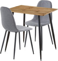 Hallowood Furniture Set da pranzo, 2 sedie, 86 × 45 × 54 cm, Rovere/Grigio, metallo, tessuto, per sala da pranzo e cucina